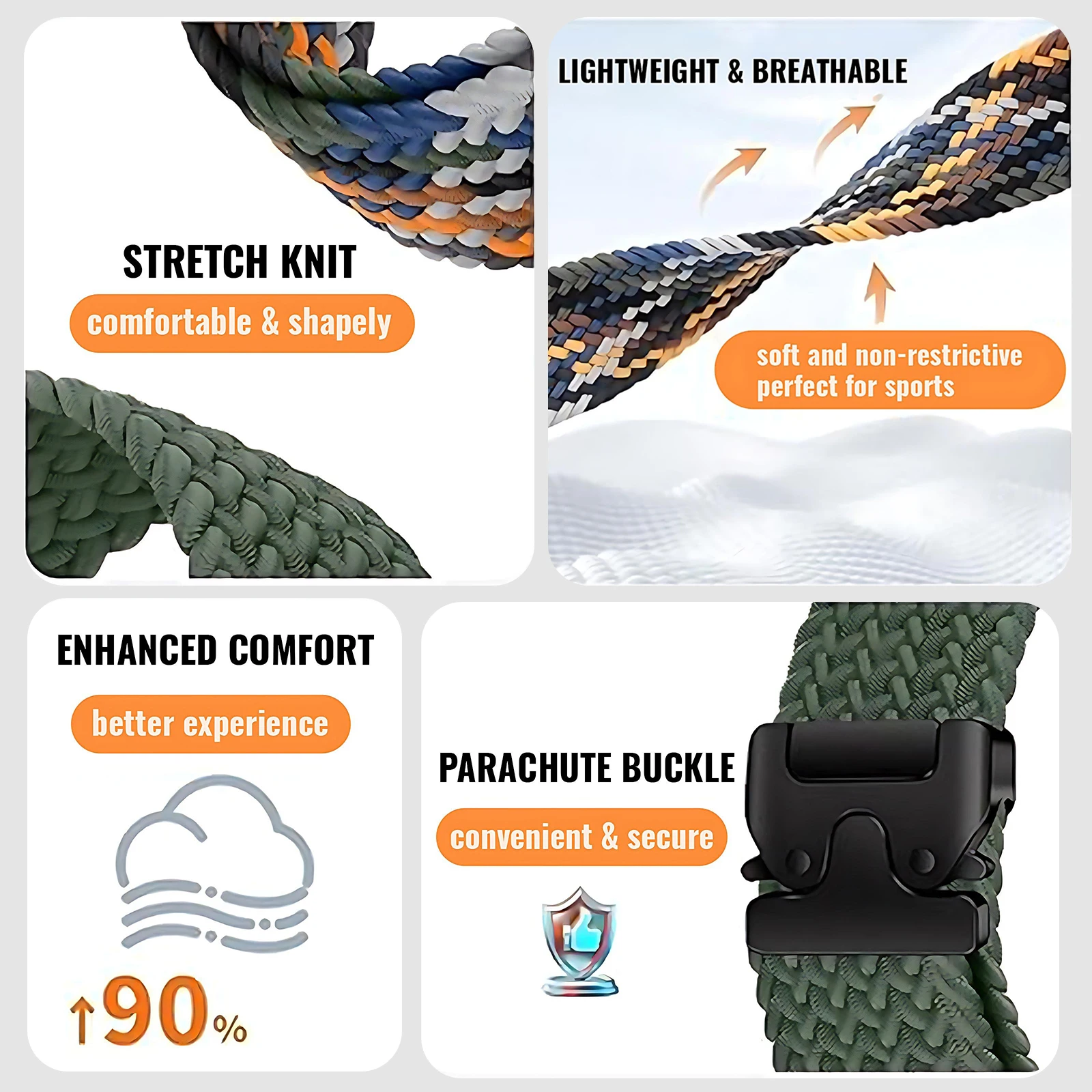 Quick Fit Strap 26 22 20mm for Garmin Fenix 8 7 Pro 7S 6 5X 5Plus Tactix 8 7 Parachute Nylon bracelet correa Fenix 8 band 43mm - view 5