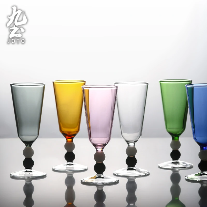 

JOTO Heat-resistant Clear texture and easy to clean Creative Colorful Wine Glasses CUPR0598