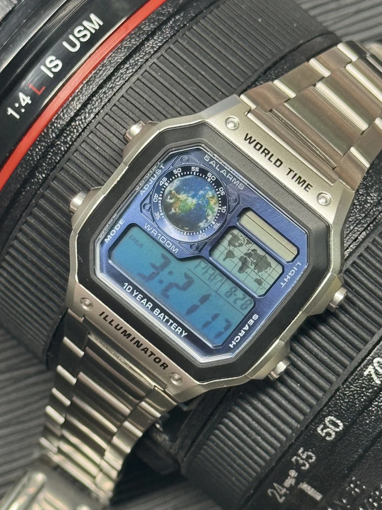 لـ Casio AE-1200 قرص 3299 تعديل الحركة الرئيسية المعدنية نمط الشمس حرفي دائرة صغيرة ملصق تغيير لون الفيلم #3