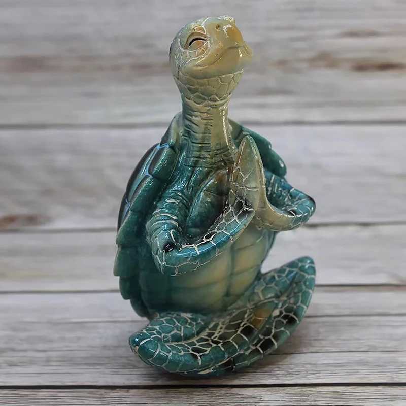 Mini Sea Turtle Figurine Peacefulness Meditating Sea Turtle Statue Decorations For Buddha Zen Yoga Frog Garden Statue Ornament