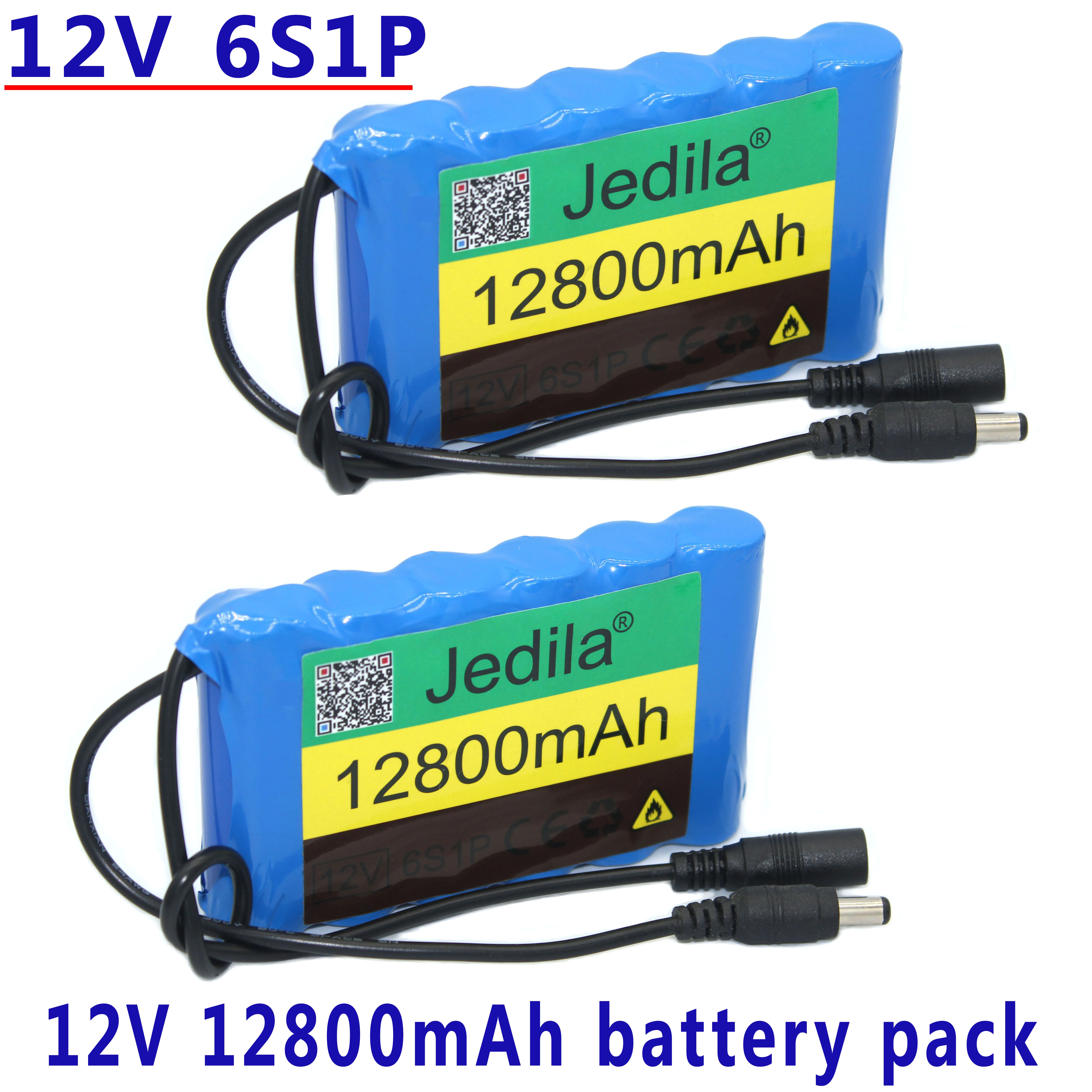 100%New.12V 12800mah Battery Rechargeable Lithium Lon Battery Pack Capacity DC 12.6v 12.8Ah CCTV Cam Monitor