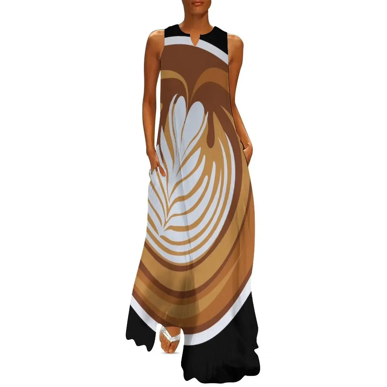 

Cup-a-Cappuccino Long Dress dresses summer summer dress woman 2025 trendy Evening dresses Dress