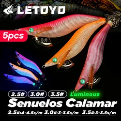 LETOYO 2.5# 3.0# 3.5# Egi Luminous Squid Jig Sinking Glow Sea Fishing Lures Artificial Baits For Cuttlefish Octopus EGI SUTTE R