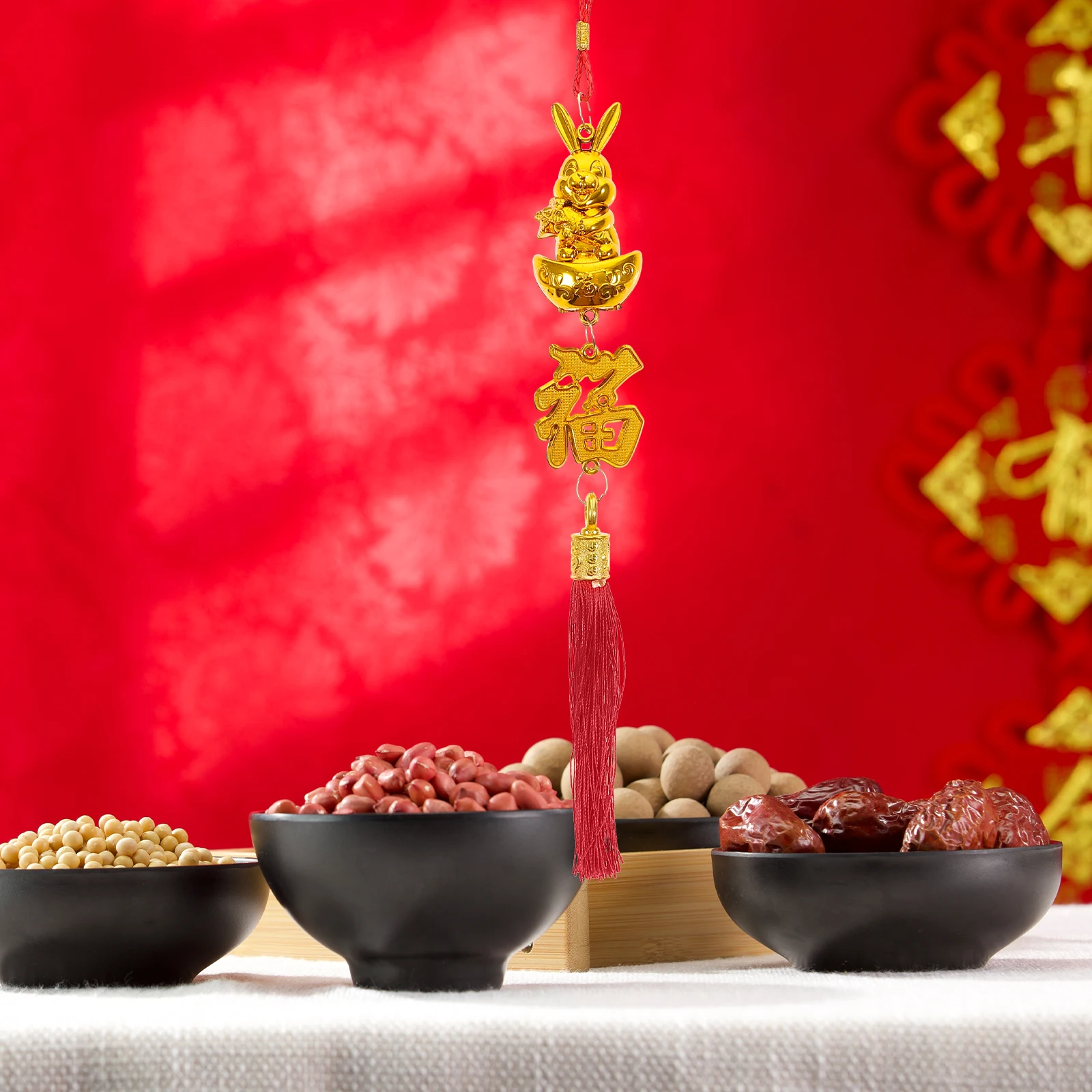 

3pcs Pendant Lightweight Car Interior Rabbit Pendant Decor New Year Adornment Polyester Hanging Decor Stylish Gift