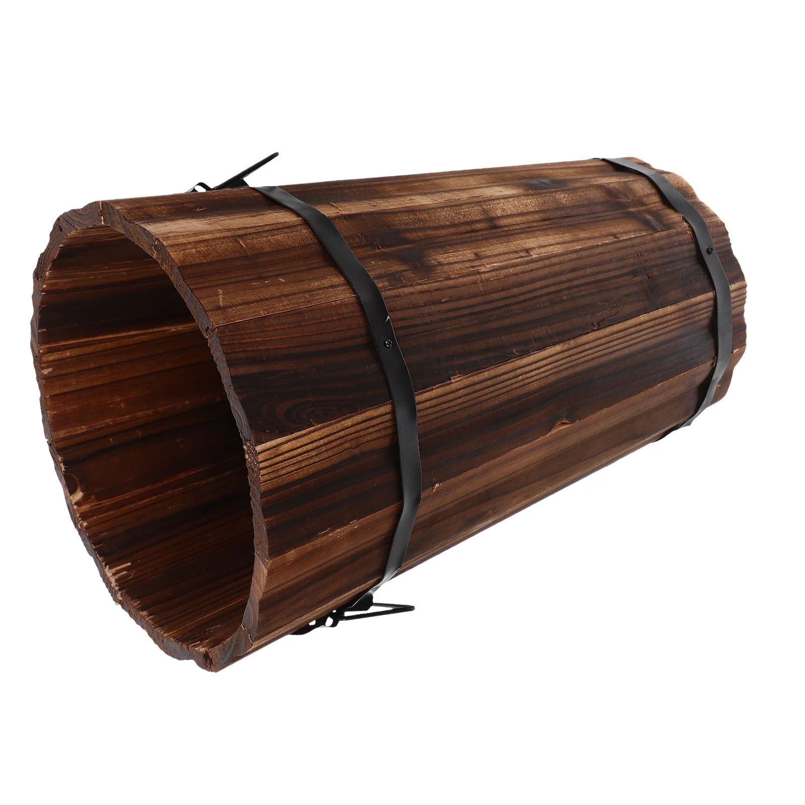 

Farmhouse Trash Can Wooden Round Bin Medium Size Smooth Texture Lightweight for Bathroom Bedroom Kitchen Office Decorative