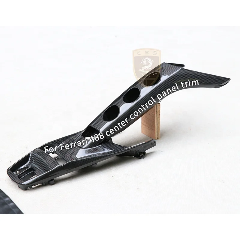 Dry Carbon Fiber Car Interior Center Control Cover Trim Fit for Ferrari 488 Control Panel Protective Cover Car Modified Parts