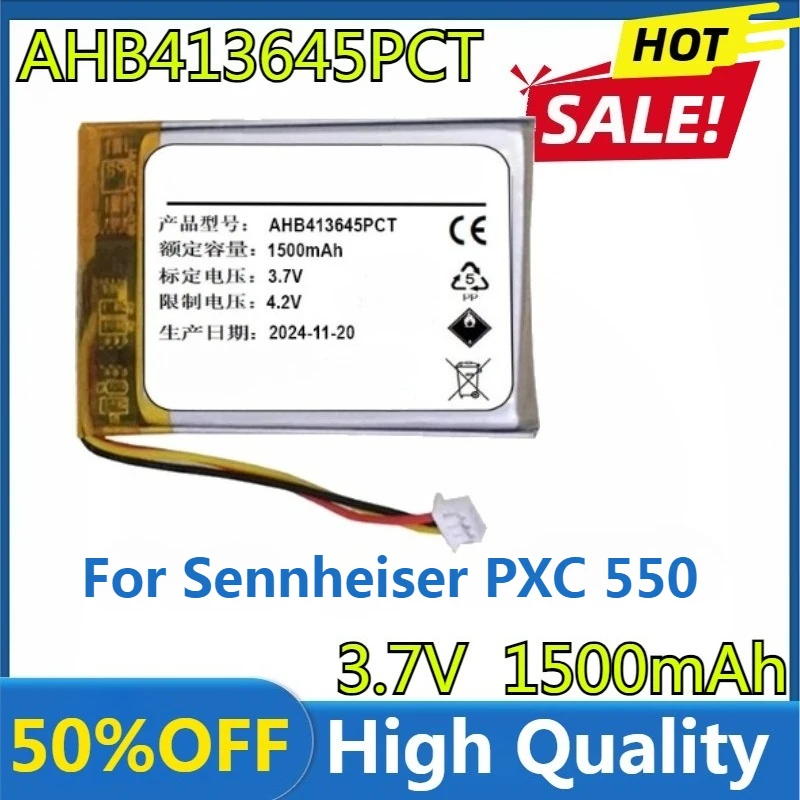 

New High quality replaceable 1500mAh 1200mAh 3.7V AHB413645PCT Battery Wireless Headset for Sennheiser PXC 550