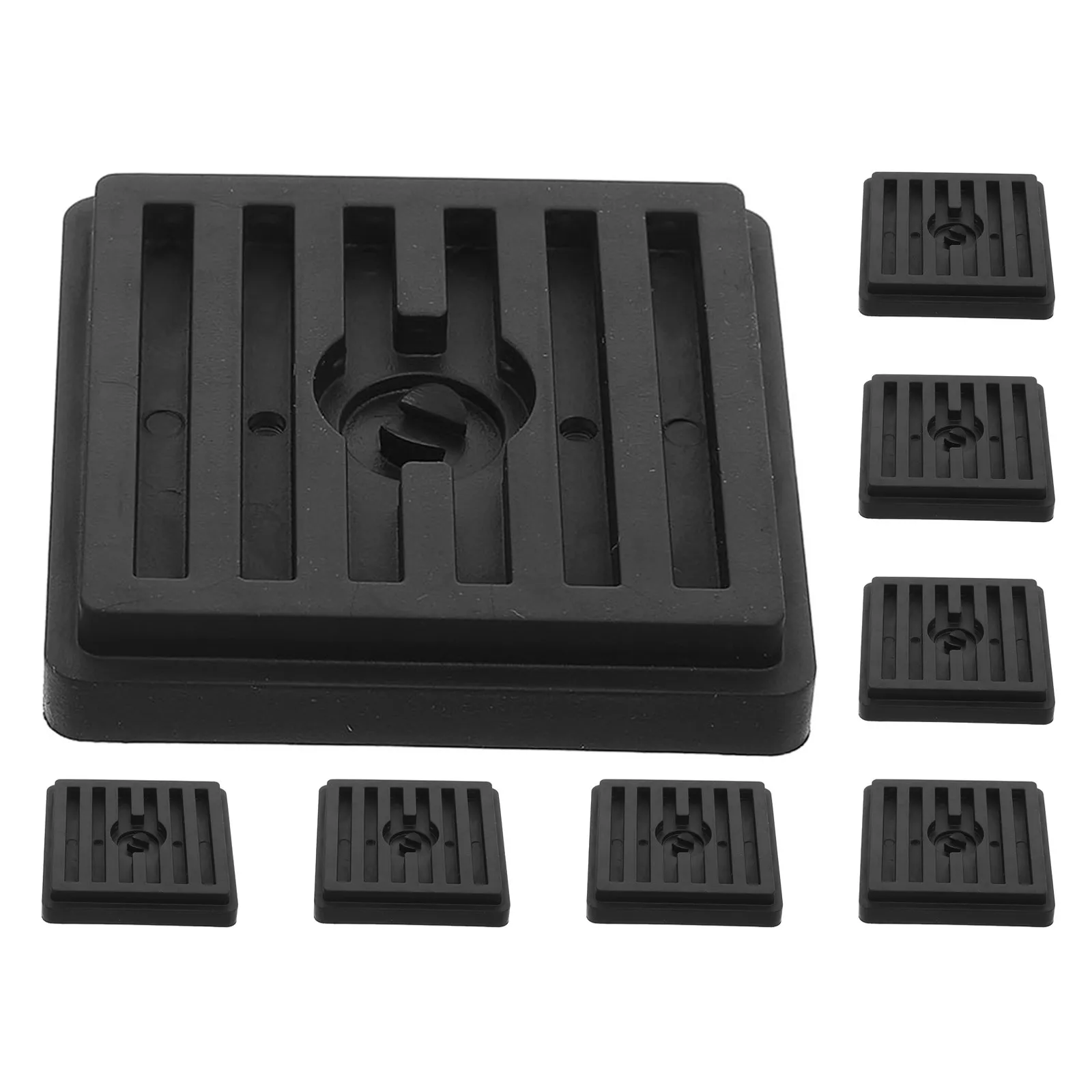 Heavy duty caster cups for office chair wheels to protect floor from scratches, rubber material, set of 8 black