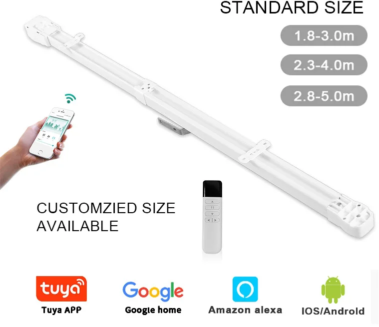 Tuya app remote control curtain track wifi splicing track suitable for 2-5m electric curtain set intelligent curtains