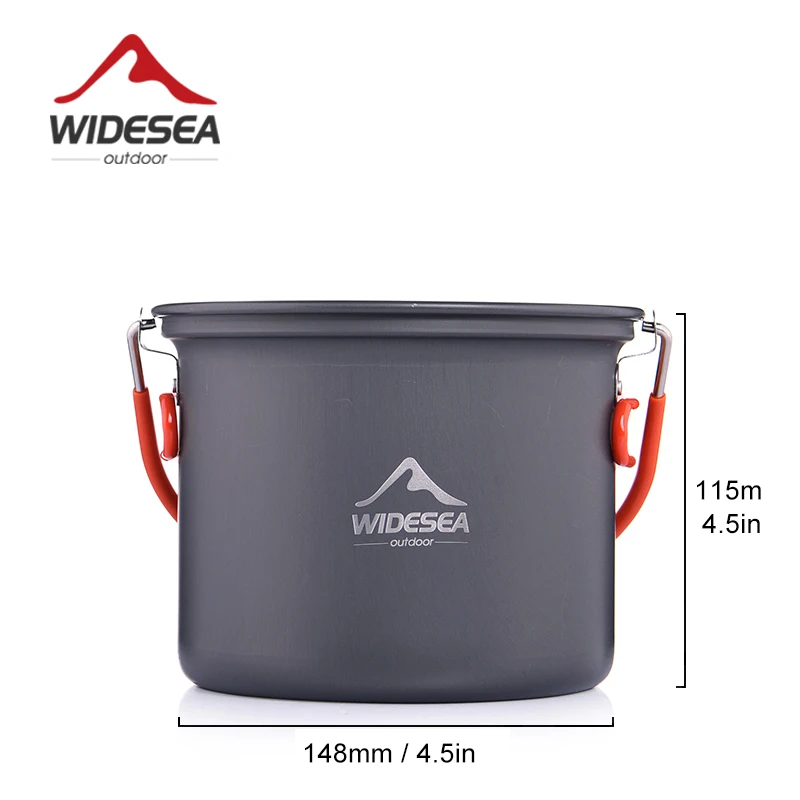 Widesea Camping Liefert Aluminium Hängen Topf Küche Für Kochen Im Freien Antihaft-kochgeschirr 2 ~ 3 Personen Für Tourismus Wanderung Picknick
