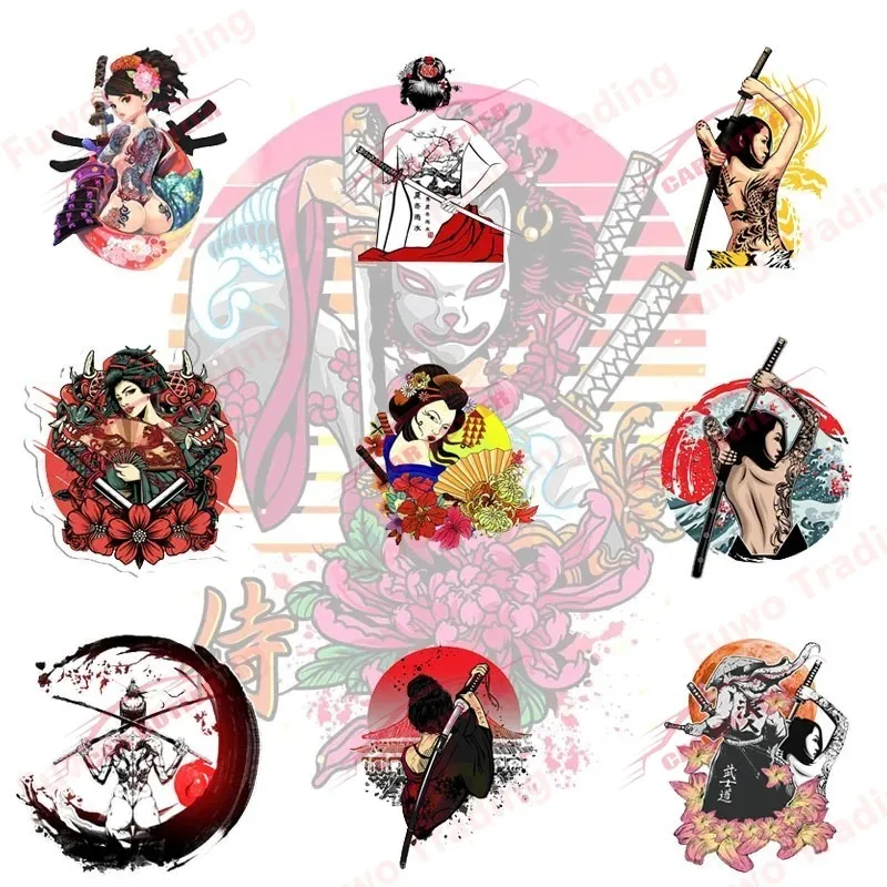

Funny Japanese Female Samurai Car Sticker Vinyl Auto Accessoire Decor Caravan Motorcycle Off-road Vehicle Bicycle Waterproof PVC