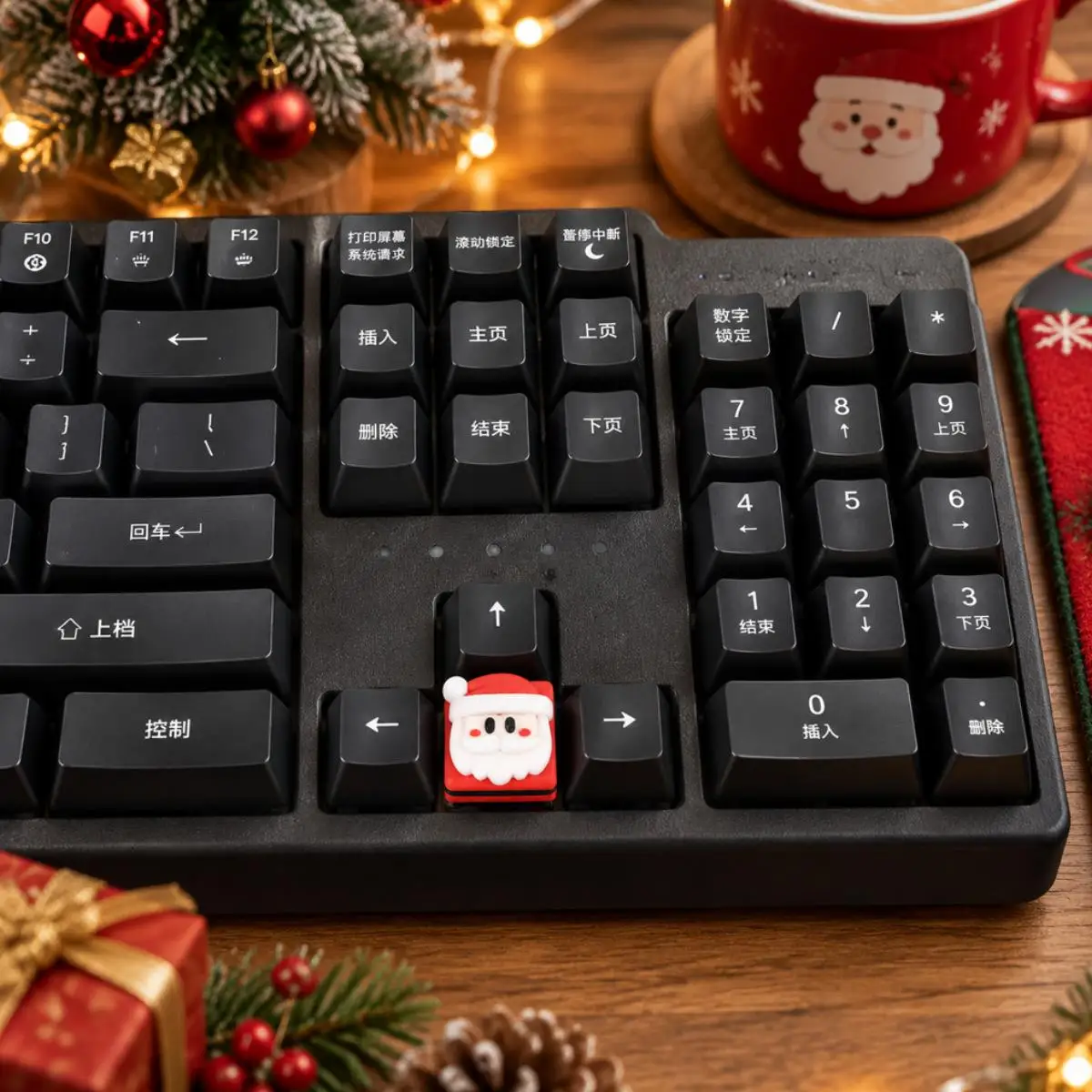 4~16PCS 3D Christmas Keycaps Elk Santa Claus Snowman Red Cute Additional Key Direction Key DIY Personalized Keyboard Keycaps