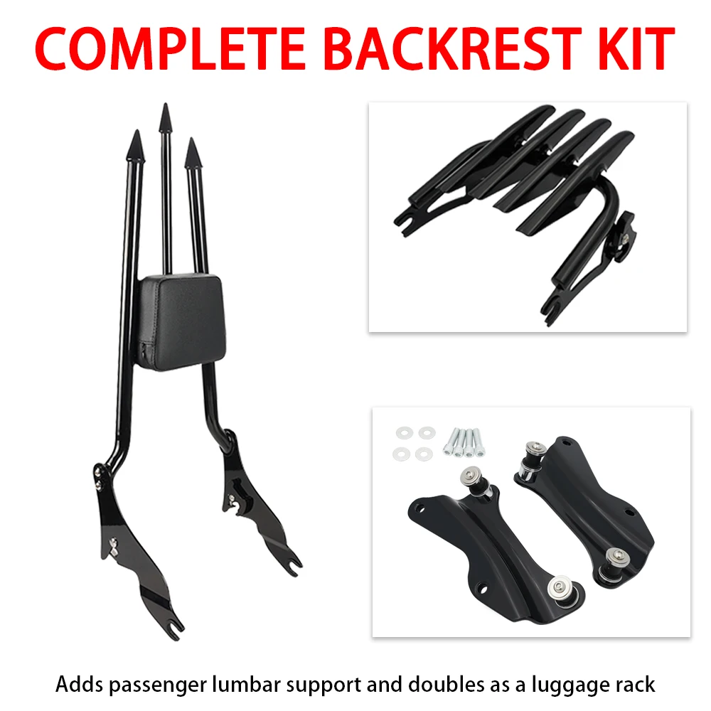 Passenger Backrest Sissy Bar Luggage Rack Fit For Harley Touring Road King Street Glide Electra Glide Road Glide 2009 - 2025