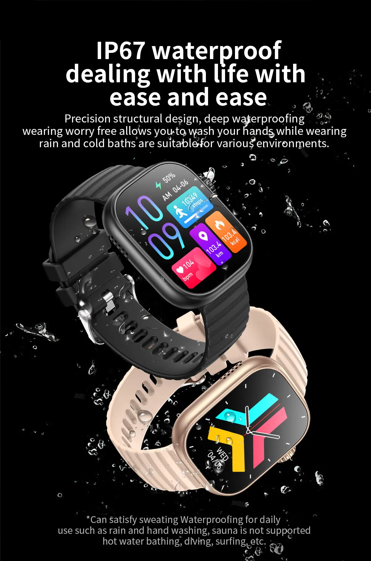 Smart Watch Bracelet 2.01 AI Voice Sleep Heart Rate Blood Pressure Bluetooth Phone Music Fitness Women Men 100+ Sport Mode Watch