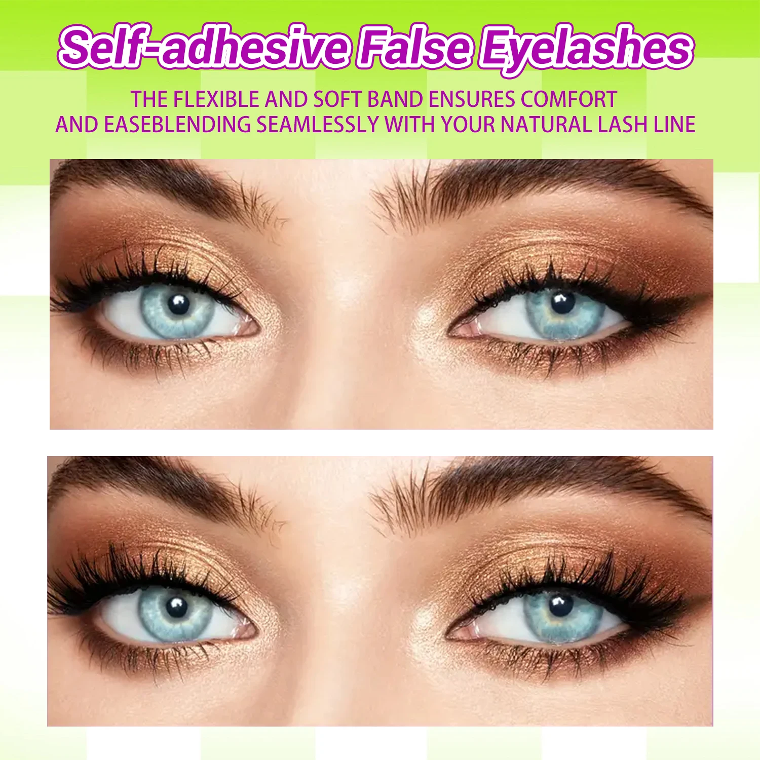 Selbstklebende künstliche Wimpern, C-Curl, einzelne Wimpern, Katzenaugen-, Fuchsaugen- und Manga-Wimpern, Wimpern für links und rechts, natürliches 192-teiliges Wimpern-Set, 8–13 mm, extra großes Set, für zu Hause, geeignet für Anfänger. – Detail 2