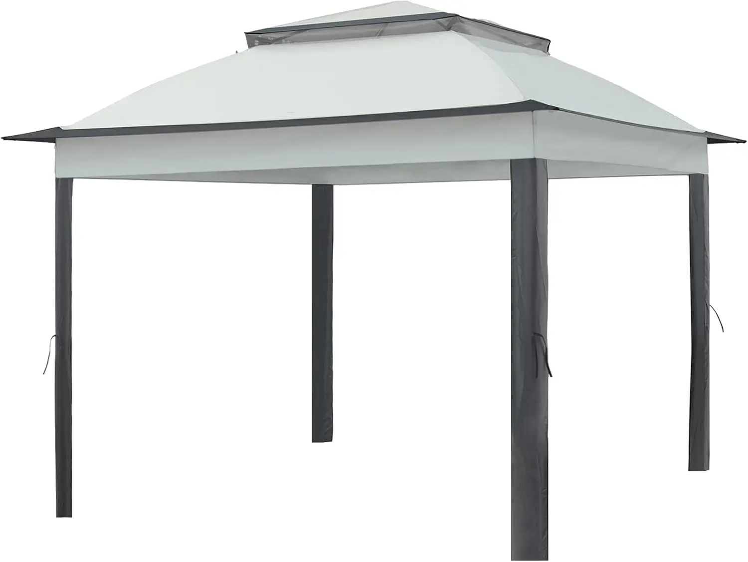 

11x11 Replacement Gazebo Top with Air Vent Sunshade Polyester Top Cover Only, Gray