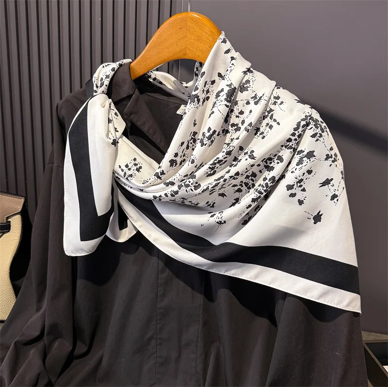 Neuer Luxus-Druck Twill-Seidenschal für Damen – Kopftuch, Schal, modische Wickel, Hijab, Halstuch, Kopftuch, Foulard, Bandana