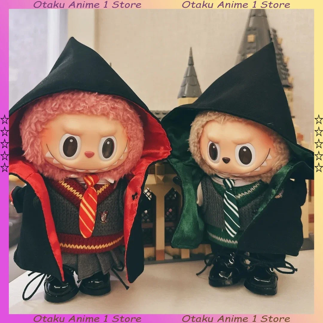 5 Teile/satz Labubu Schule der Magie Anzug Nette Magische Umhang Uniform Mini Plüsch Puppe Kleidung Outfit Mode Puppe Zubehör Geschenke