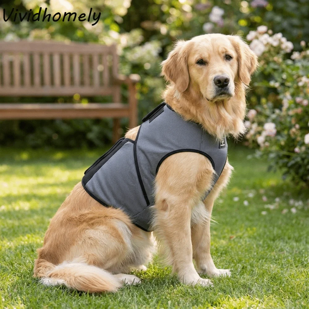 Dog Anxiety Vest - 実用的な通気性のある犬用鎮静ベスト、調節可能なソフトな犬用不安解消ジャケット、快適なペット用恐怖防止ベスト、旅行用