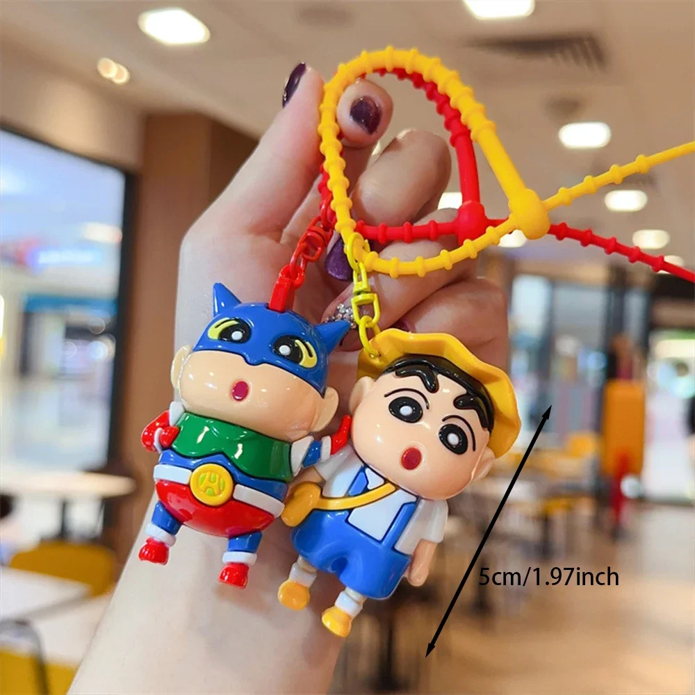 Kawaii Crayon Shin-Chan Keychain Pendant Cute Cartoon Shinnosuke Nohara Students Key ring Schoolbag Decoration Accessories Gifts