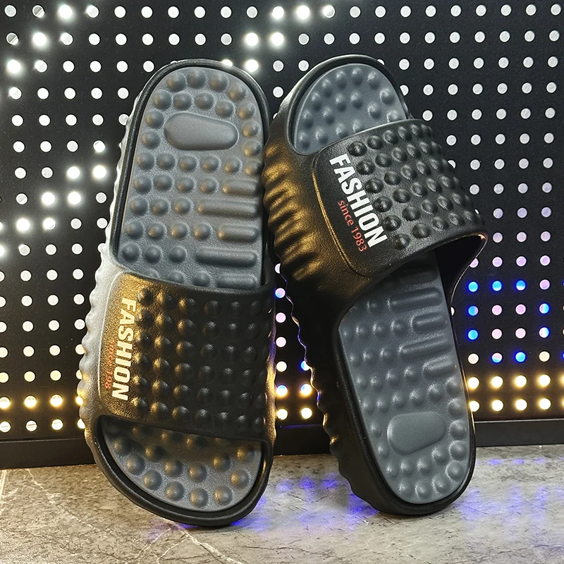 Summer Men's Massage Slippers Indoor Outdoor Sandals Beach Casual Shoes Comfortable Slides Men Flip-flops Women House Slippers - view 2