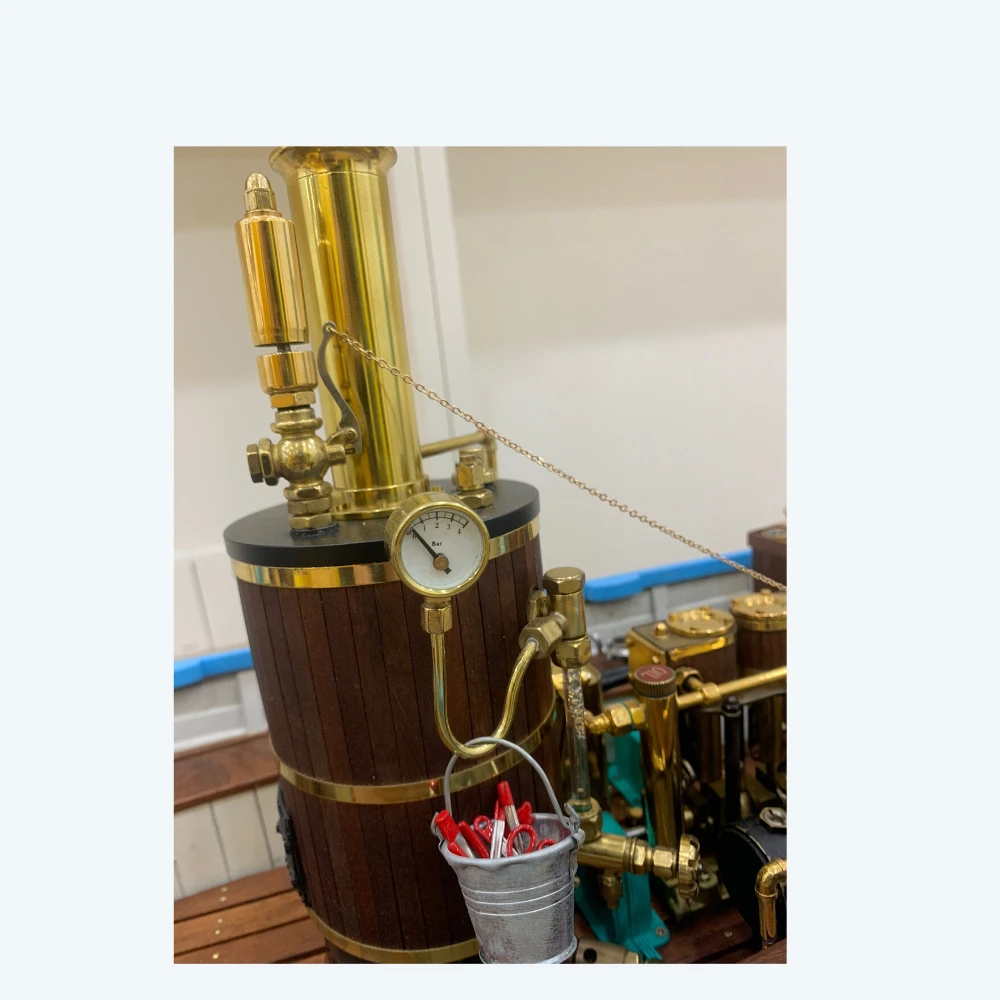 Barco de vapor chapado en oro de lujo francés, versión RTR, motor de vapor Vintage modificado mejorado, modelo de barco a vapor, Juguetes