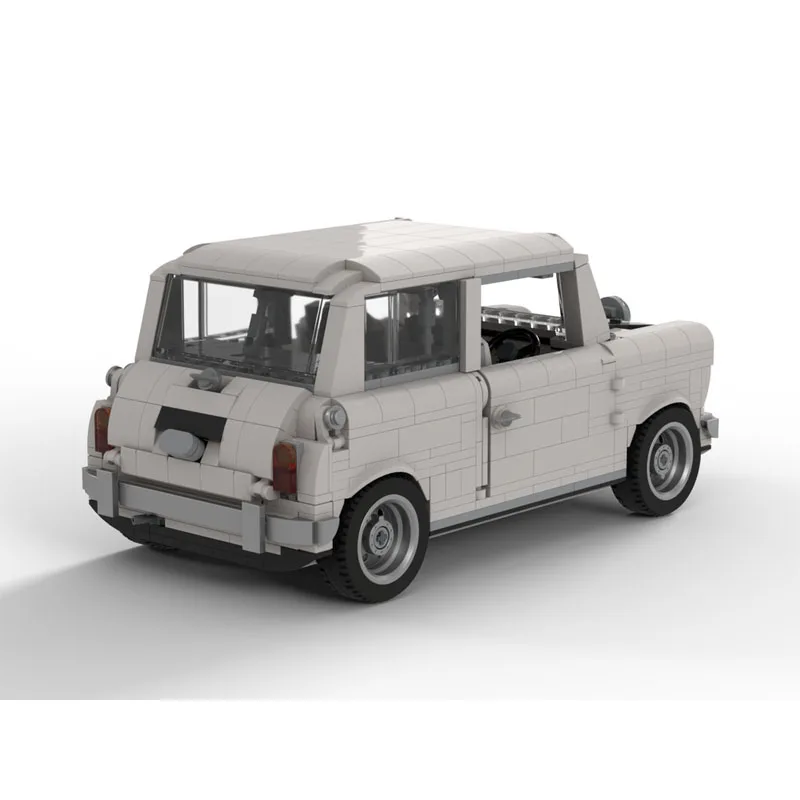 MOC-146927 Classic Mini White Movie Car Building Block Model, 1170 Parts, Boys' and Children's Birthday Building Block Toy Gift