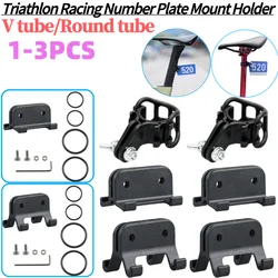Rear License Number Seatpost Round Bicycle Number Plate Holder Clip Road Bike Number Plate Stand Clamp for Cycling Mountain Road