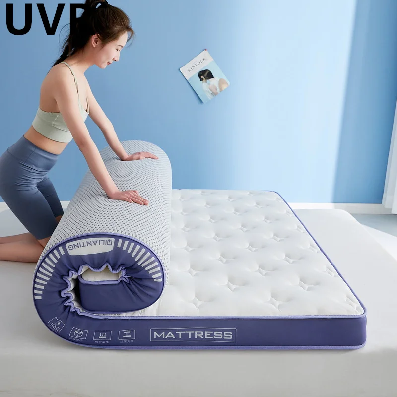 

UVR Latex Mattress Slow Rebound Memory Foam Filling Student Dormitory Tatami Bedroom Hotel Double Folding Ventilate Mattress