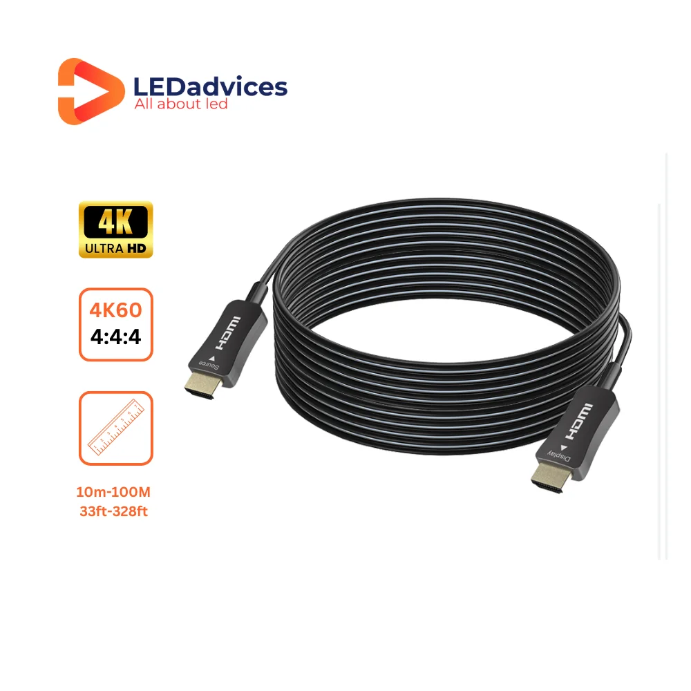 50m 164ft 4K 8K HDMI2.0 HDMI2.1 Ultra High Speed HDMI AOC hybrid-fiber connection cable, Type A M/M UHD 4K@60Hz, CE, UL