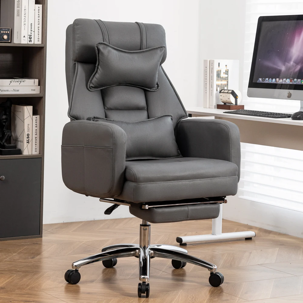 Technology Leather  High Back Office Chair with Lumbar Support Headrest,155° Reclining Computer Chair , Office Chairs