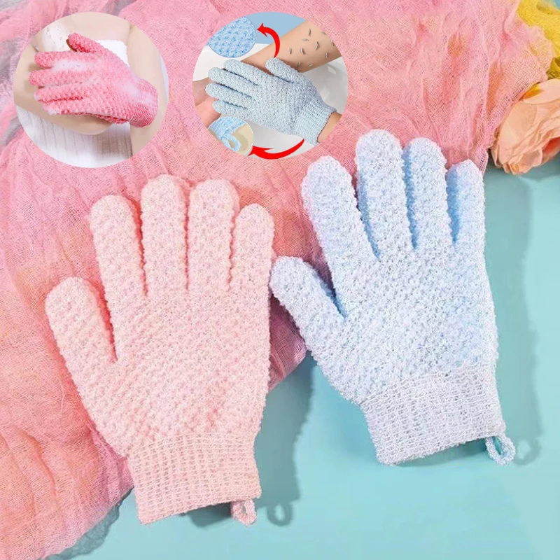 Guantes de baño exfoliantes para limpieza de ducha, espuma de SPA, frotamiento de barro, exfoliante, masaje, suministros de baño