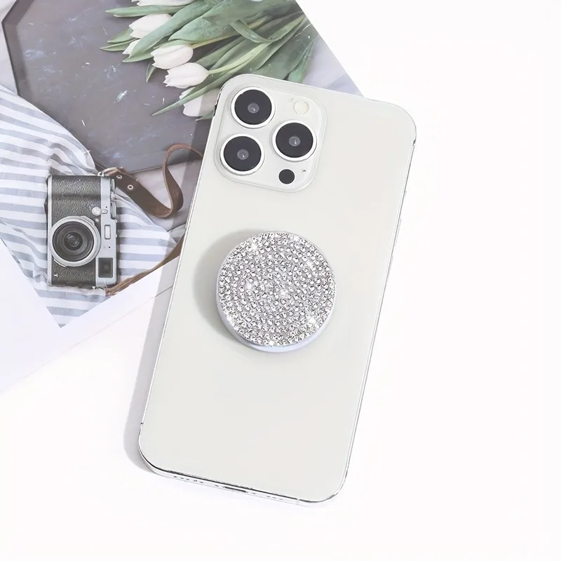 Flash Diamond Phone Push Pull Stand, Creative Colorful Phone, Integrated Folding Stand, Lazy Phone Back Adhesive Stand