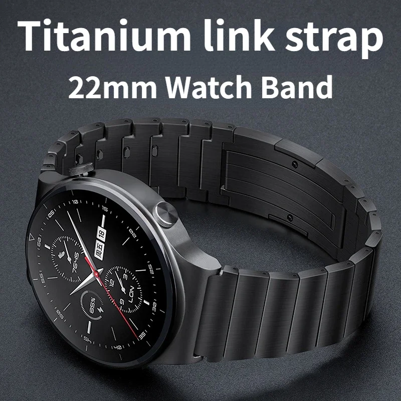 22mm titanium alloy strap For Huawei watch 4 GT3/2 Pro 46mm Business link wristband For Samsung watch 3 45mm/Gear S3 Frontier