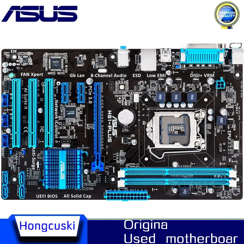 

Материнская плата для Asus, б/у оригинальная б/у материнская плата H61 Socket LGA 1155 i3 i5 i7 DDR3 ATX UEFI BIOS