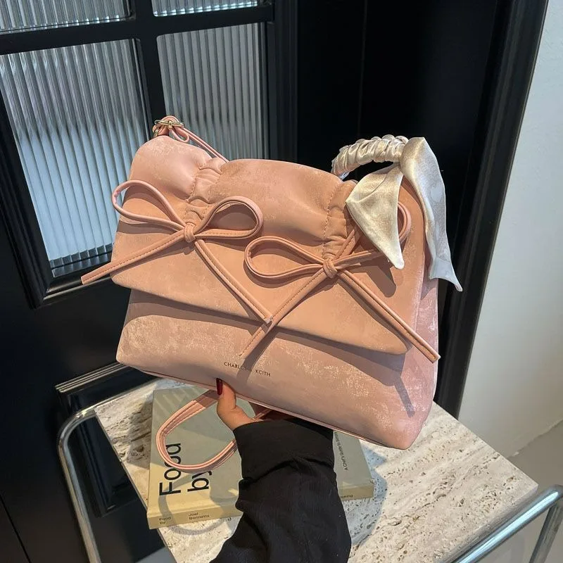 

Shoulder Underarm Bag Women's New Large Capacity Versatile Bow Messenger Bag Commuter Advanced Tote Bag Fashionable Exquisite