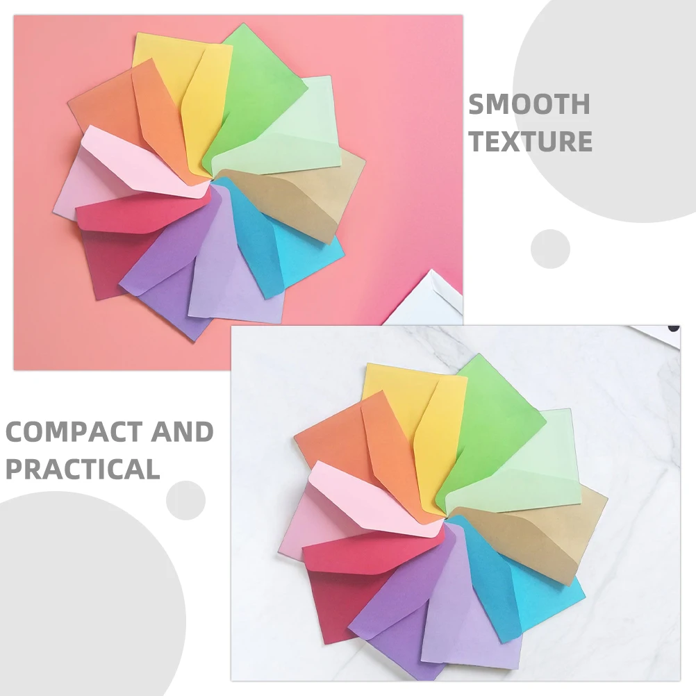 50 قطعة مغلفات النمط الغربي مغلفات ورقية فارغة ملونة لتخزين البطاقات أساسيات صغيرة هدايا الحفلات تهنئة العطلة