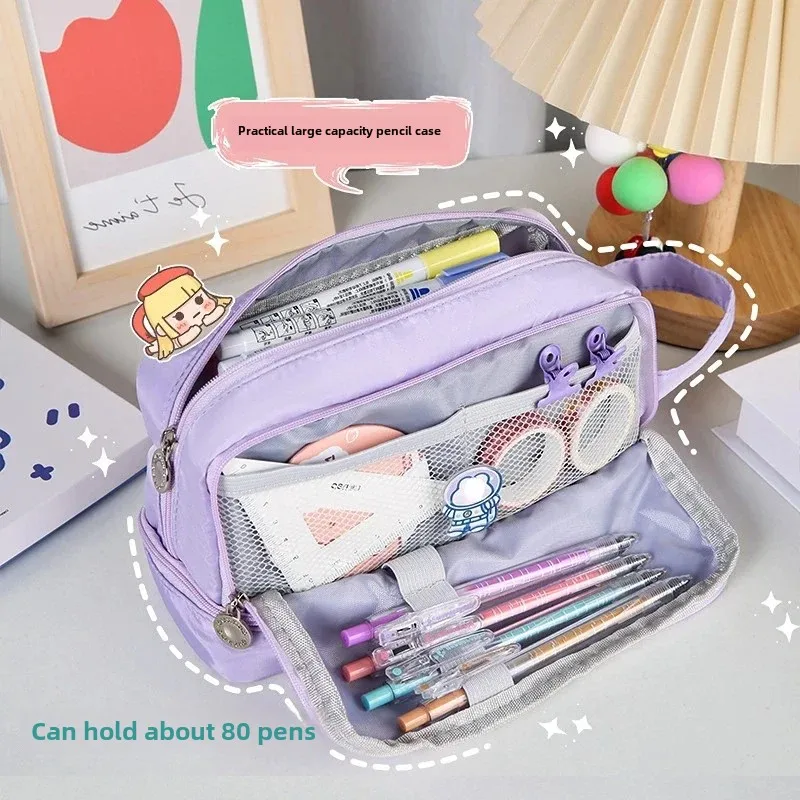 Pencil Bag for School Students with Large Capacity Multi-functional Pen Case Macaron Color Matching Cute Pencil Case Kids gift