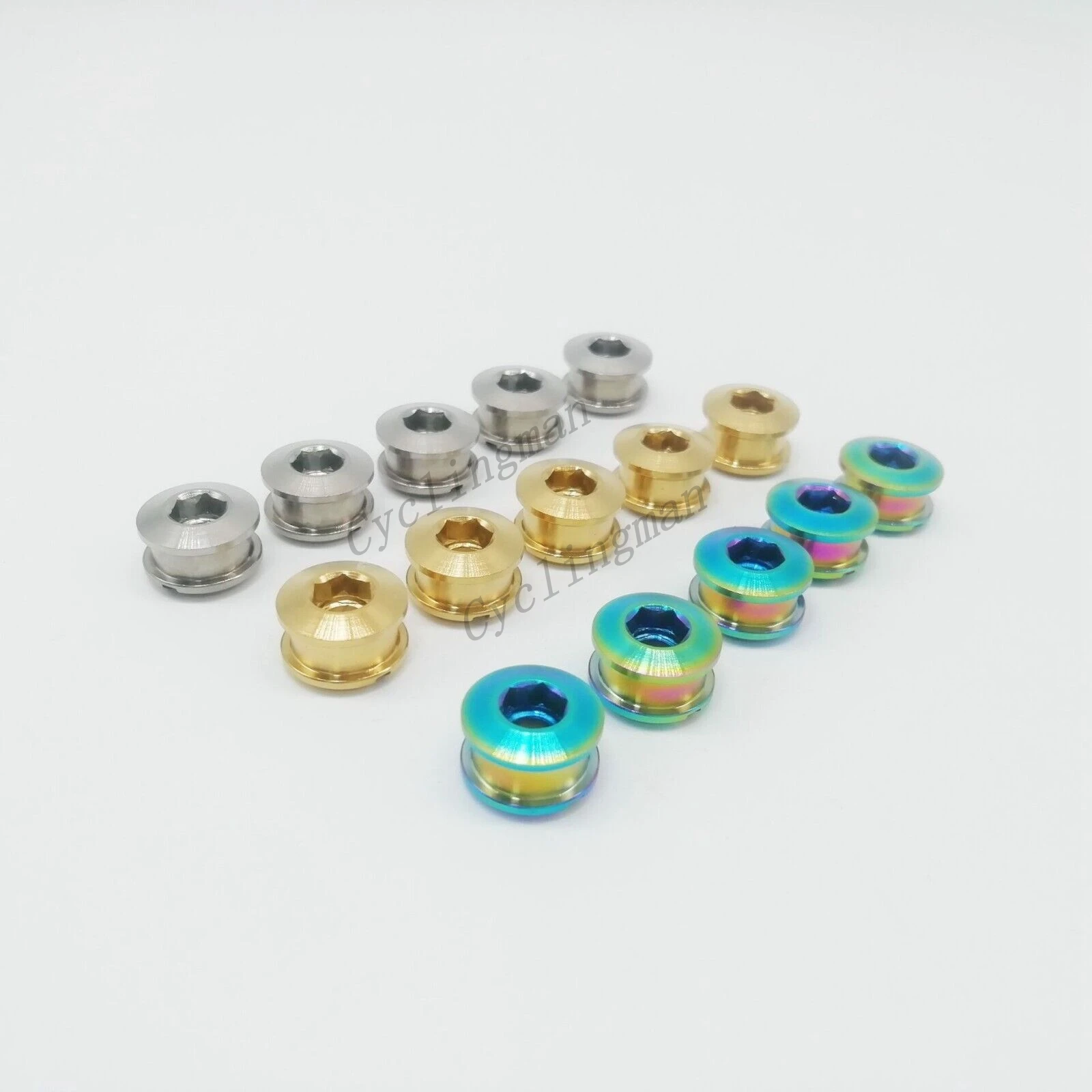 Colorful Cycling Bicycle Bike Titanium Ti Crank Set Chain Bolts M8 Nuts 3.5mm for Road Bike MTB 5 pairs/Lot Bicycle Bike Part