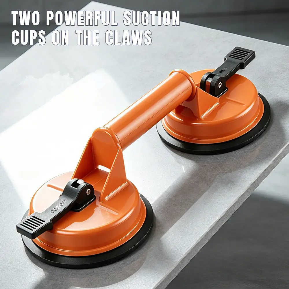 LOZLIN 2 Claw Glass Lifting Suction Cup Heavy Duty Vacuum Handle for Glass Tile Floor Ceramic Car Windshield Repair Lifting Tool
