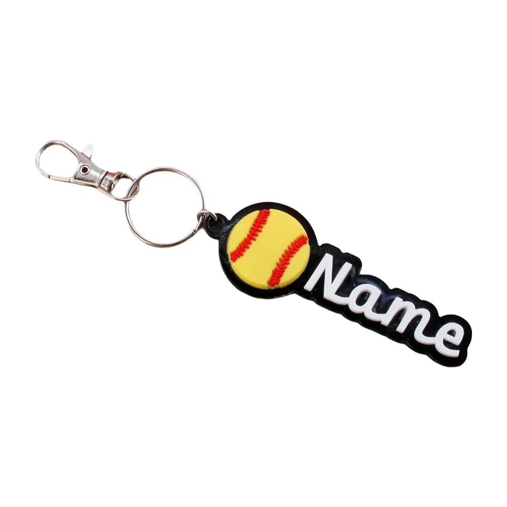 Aangepaste naam sleutelhanger met sportthema, gepersonaliseerde naam sleutelhanger, aangepaste sportbal sleutelhanger, aanpasbaar cadeau, tasbedel - afbeelding 2