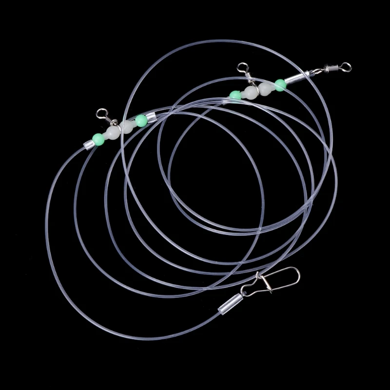 Connecteur de roulement pour ligne de pêche, 1 groupe, pivote, perles lumineuses de nuit, broches