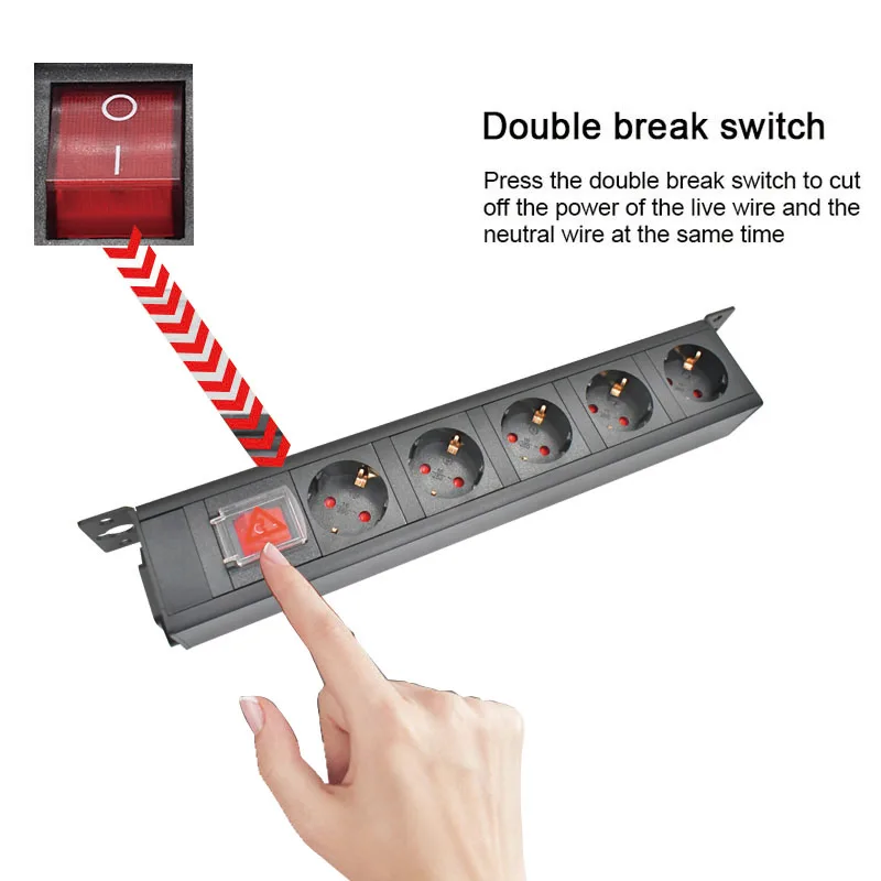 Wireless PDU Desktop Convenient hidden Power Strip socket C14 port   EU Outlet