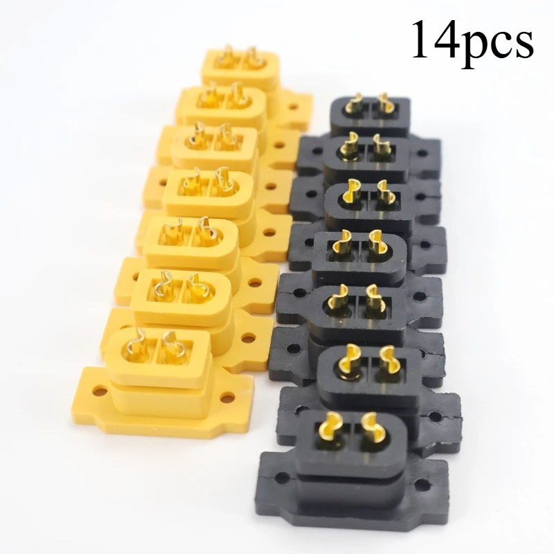 7 Stück XT60E-F Buchsenstecker XT60 Anschlussbuchse mit Schrauben zur Panelmontage für FPV Lithium-Akku RC Quadcopter Drohne
