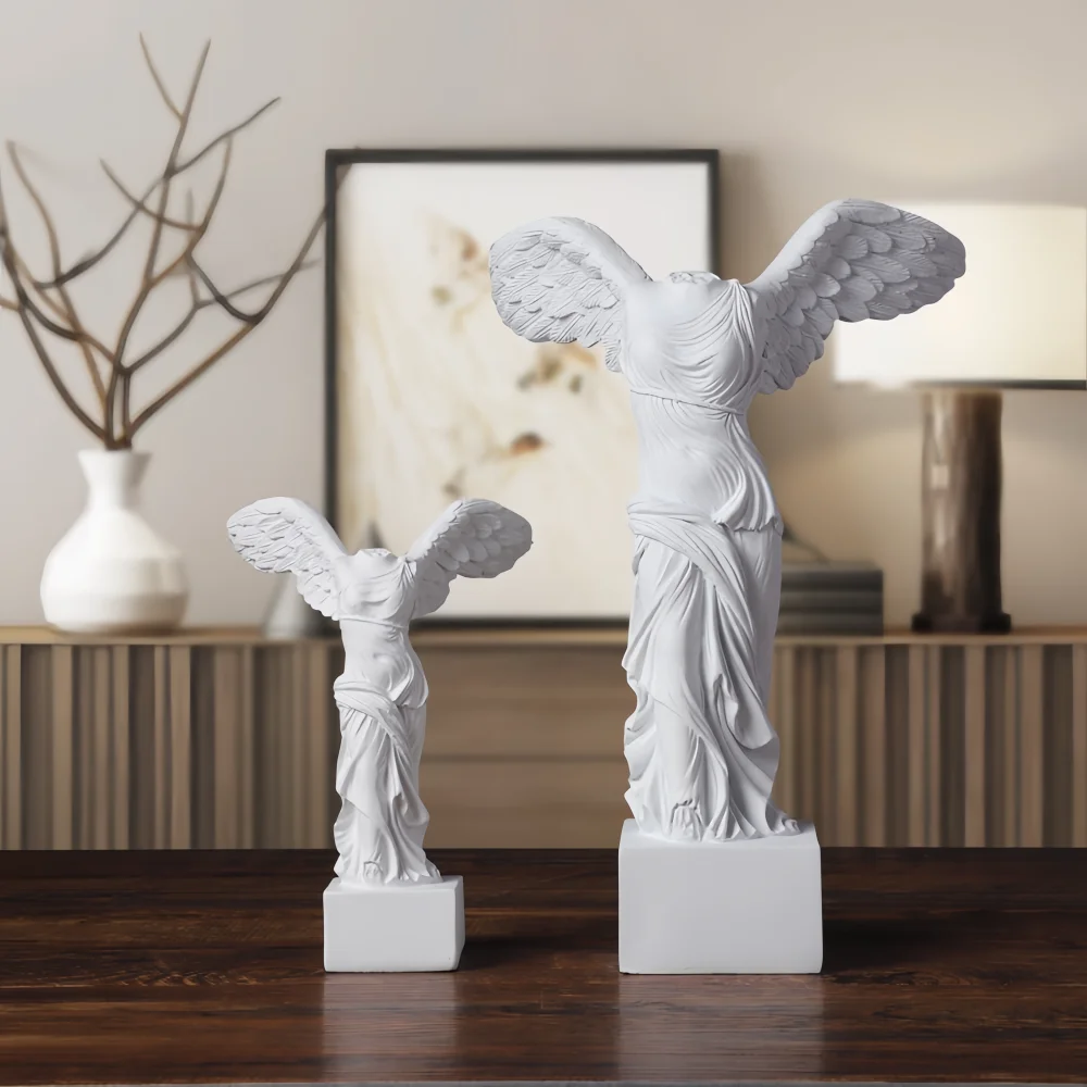 Greek Mythology Statue Goddess of Victory Victoria Figurines Winged Victory of Samothrace Resin Sculpture  Home Decor Ornament