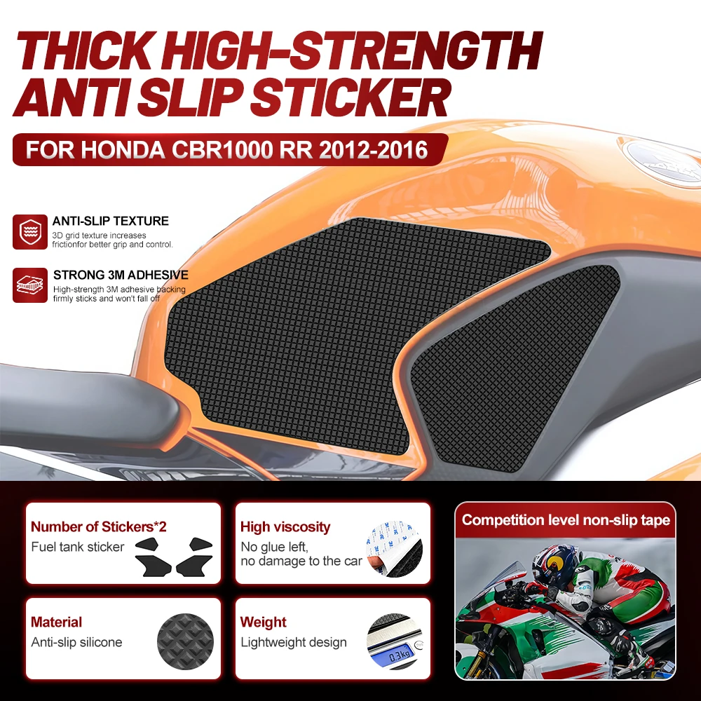 For HONDA CBR1000 RR 2012-2016 Motorcycle Fuel Tank Stickers Protector Rubber Material Side Panel Decals Highway Cruising