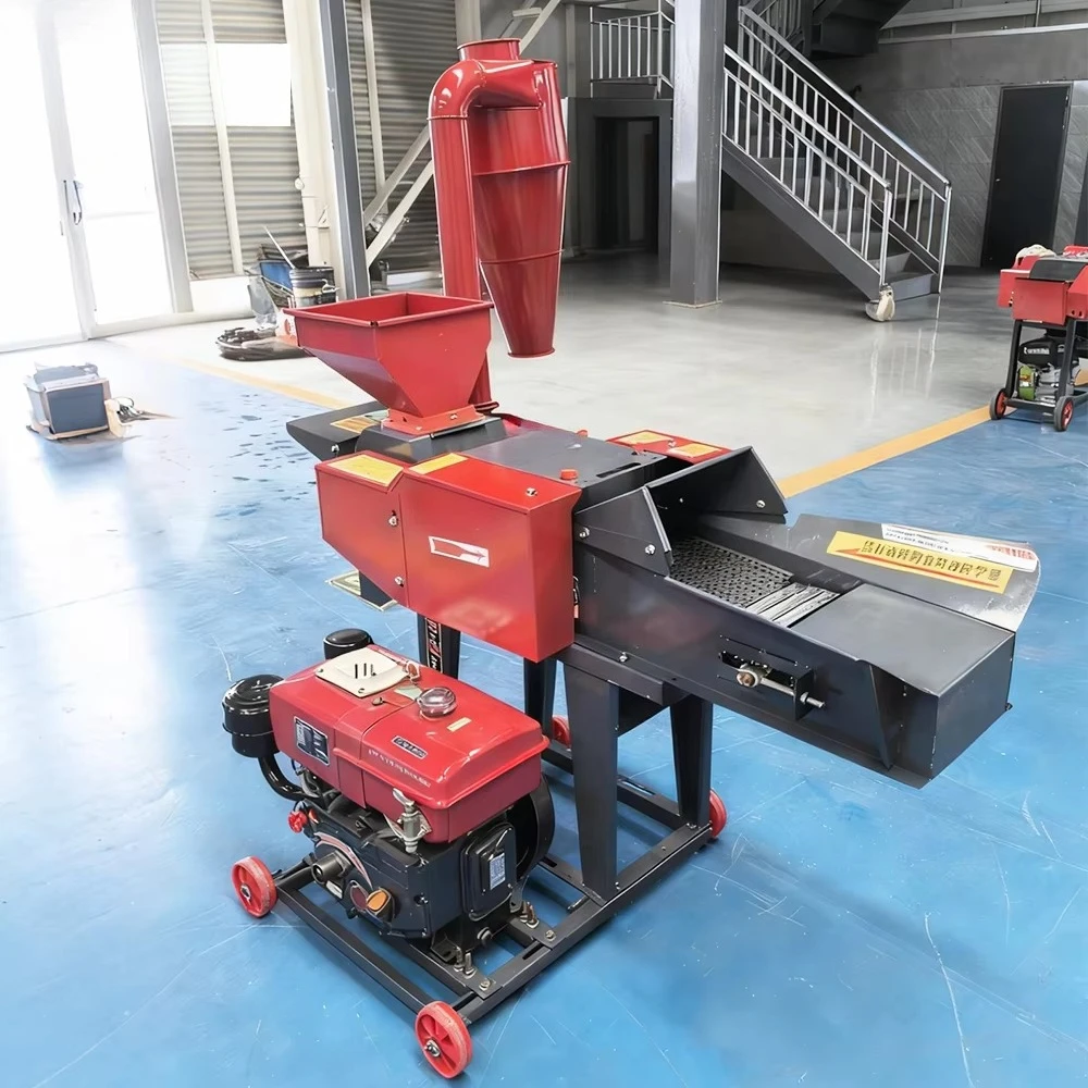 Efficient Portable Diesel Chaff Cutter Grass Chopper with Wheels for Silage and Fodder Processing