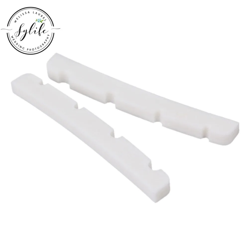 2pcs 4 String Real Bone Electric Bass Nuts Slotted Guitar Bone Nut White