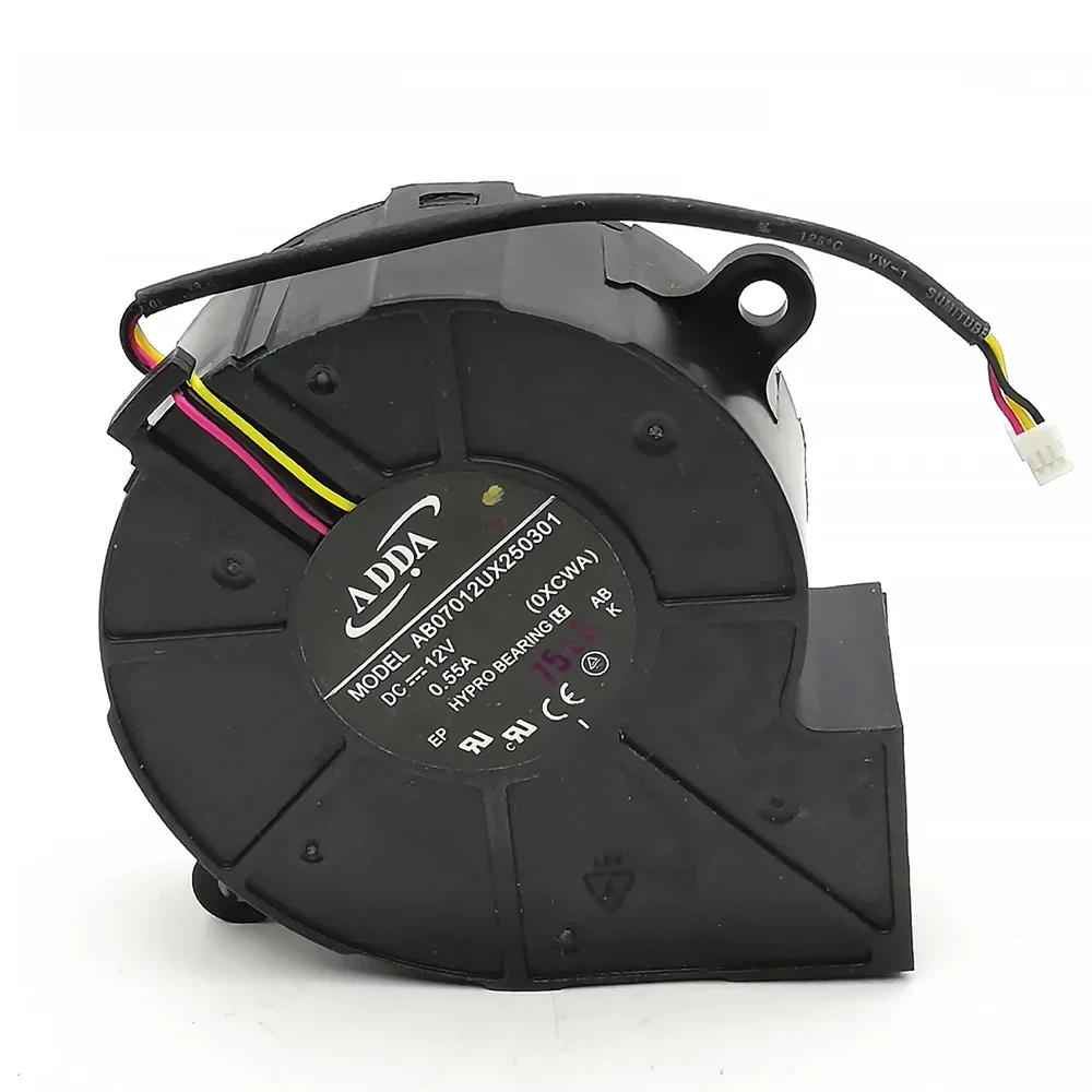 New FOR ADDA AB07012UX250301 7cm 12V 0.55A Centrifugal turbine - projector blower cooling fan-Hole position distance 75mm