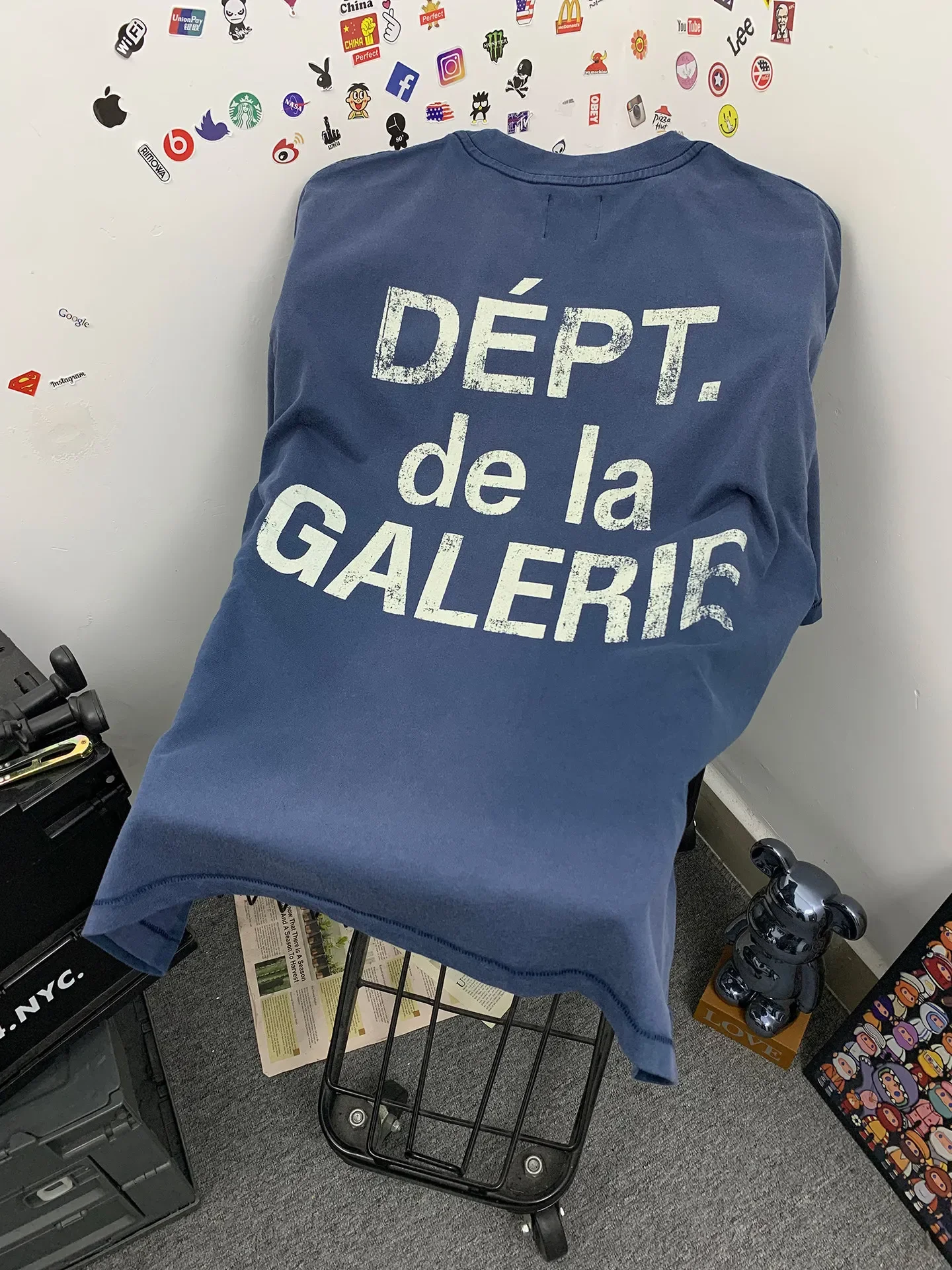 GALLERY DEPT letter print old washed heavy loose casual T-shirt